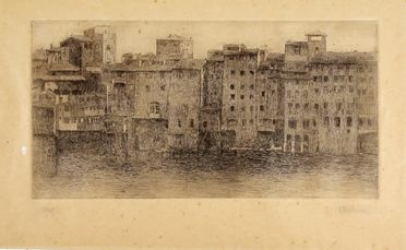  Luigi Michelacci  (Meldola, 1879 - Firenze, 1959) : Veduta di Firenze.  - Asta Grafica & Libri - Libreria Antiquaria Gonnelli - Casa d'Aste - Gonnelli Casa d'Aste