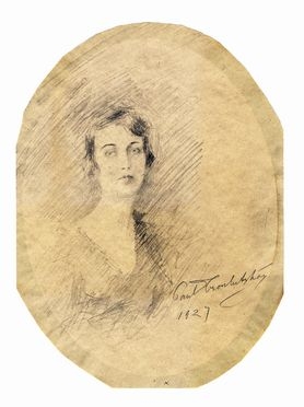 Paolo Troubetzkoy  (Verbania, 1866 - 1938) : Ritratto femminile.  - Auction Graphics & Books - Libreria Antiquaria Gonnelli - Casa d'Aste - Gonnelli Casa d'Aste