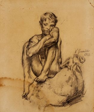  Vincenzo Gemito  (Napoli, 1852 - 1929) : Ritratto di bambino.  - Asta Grafica & Libri - Libreria Antiquaria Gonnelli - Casa d'Aste - Gonnelli Casa d'Aste