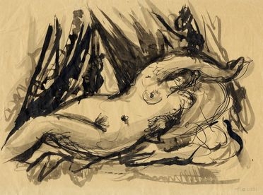  Tomaso Buzzi  (Sondrio, 1900 - Rapallo, 1981) : Nudo femminile sdraiato.  - Auction Graphics & Books - Libreria Antiquaria Gonnelli - Casa d'Aste - Gonnelli Casa d'Aste