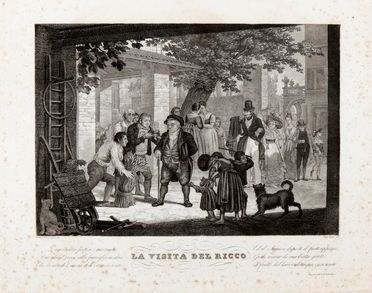  Luigi Rados  (Parma, 1773 - Milano, 1840) : La visita del ricco.  - Asta Grafica & Libri - Libreria Antiquaria Gonnelli - Casa d'Aste - Gonnelli Casa d'Aste