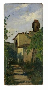  Niccol Cannicci  (Firenze, 1846 - 1906) [attribuito a] : Paesaggio toscano.  - Asta Grafica & Libri - Libreria Antiquaria Gonnelli - Casa d'Aste - Gonnelli Casa d'Aste