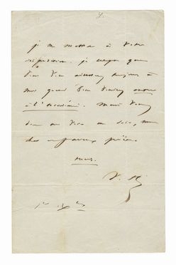  Hugo Victor : Breve lettera autografa siglata inviata a Edouard Plouvier.  - Asta Grafica & Libri - Libreria Antiquaria Gonnelli - Casa d'Aste - Gonnelli Casa d'Aste