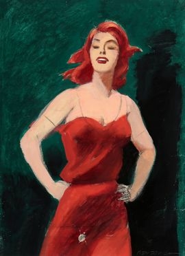  Marcello Dudovich  (Trieste, 1878 - Milano, 1962) : Sophia Loren in rosso.  - Asta Grafica & Libri - Libreria Antiquaria Gonnelli - Casa d'Aste - Gonnelli Casa d'Aste