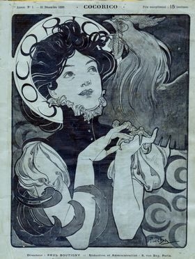  Alphonse Mucha  (Ivan?ice, 1860 - Praga, 1939) : Cocorico. 1re anne, n.1. 31 Dcembre 1898.  - Auction Graphics & Books - Libreria Antiquaria Gonnelli - Casa d'Aste - Gonnelli Casa d'Aste