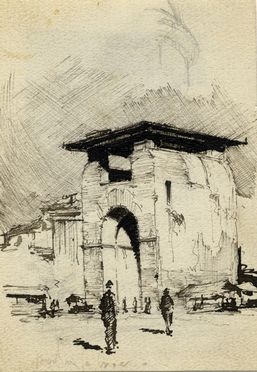  Pietro Annigoni  (Milano, 1910 - Firenze, 1988) : Porta San Gallo a Firenze.  - Auction Graphics & Books - Libreria Antiquaria Gonnelli - Casa d'Aste - Gonnelli Casa d'Aste
