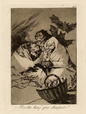  Francisco Goya y Lucientes  (Fuendetodos,, 1746 - Bordeaux,, 1828) : Mucho hay que chupar.  - Auction Graphics & Books - Libreria Antiquaria Gonnelli - Casa d'Aste - Gonnelli Casa d'Aste