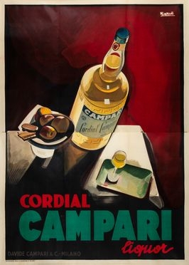  Marcello Nizzoli  (Boretto, 1887 - Camogli, 1969) : Campari Cordial Liquor.  - Asta Grafica & Libri - Libreria Antiquaria Gonnelli - Casa d'Aste - Gonnelli Casa d'Aste