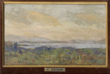  Carlo Cressini  (Genova, 1864 - Milano, 1938) : Paesaggio.  - Auction Graphics & Books - Libreria Antiquaria Gonnelli - Casa d'Aste - Gonnelli Casa d'Aste
