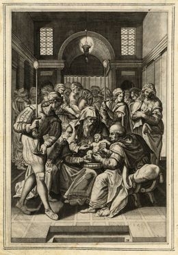  Domenico Falcini  (Siena,, 1575) [attribuito a] : La circoncisione.  - Asta Grafica & Libri - Libreria Antiquaria Gonnelli - Casa d'Aste - Gonnelli Casa d'Aste