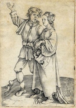  Albrecht Drer  (Norimberga, 1471 - Norimberga, 1528) : Coppia paesana.  - Asta Grafica & Libri - Libreria Antiquaria Gonnelli - Casa d'Aste - Gonnelli Casa d'Aste