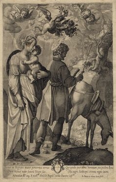  Giovanni Paolo Pisani  (Siena, 1574 - 1637) [da] : Fuga in Egitto.  - Auction Graphics & Books - Libreria Antiquaria Gonnelli - Casa d'Aste - Gonnelli Casa d'Aste