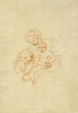  Anonimo del XVIII secolo : Studio per la Madonna col Bambino e Sant'Anna.  - Auction Graphics & Books - Libreria Antiquaria Gonnelli - Casa d'Aste - Gonnelli Casa d'Aste