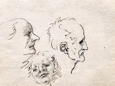  Giuseppe Bossi  (Busto Arsizio, 1777 - Milano, 1815) : Studio per tre fisionomie maschili.  - Asta Grafica & Libri - Libreria Antiquaria Gonnelli - Casa d'Aste - Gonnelli Casa d'Aste