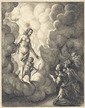  Wenzel Hollar  (Praga, 1607 - Londra, 1677) : Venere e Cupido appaiono alla matrona di Efeso e al suo amante.  - Auction Graphics & Books - Libreria Antiquaria Gonnelli - Casa d'Aste - Gonnelli Casa d'Aste