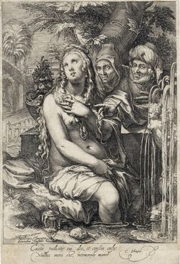  Jan Saenredam  (Zaandam,, 1565 - Assendelft,, 1607) : Susanna e i vecchioni.  - Auction Graphics & Books - Libreria Antiquaria Gonnelli - Casa d'Aste - Gonnelli Casa d'Aste