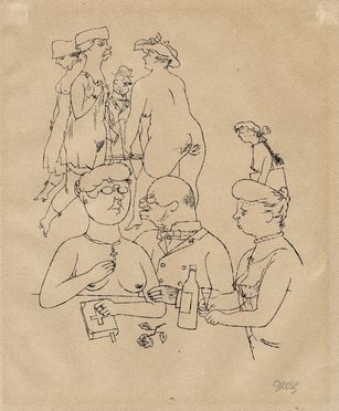  George Grosz  (Berlino, 1893 - 1959) : Illustrazione per Munkepunke Dionysos.  - Asta Grafica & Libri - Libreria Antiquaria Gonnelli - Casa d'Aste - Gonnelli Casa d'Aste