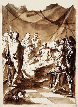  Gaspare Diziani  (Belluno, 1689 - Venezia, 1767) : Saladino cura un principe crociato.  - Asta Grafica & Libri - Libreria Antiquaria Gonnelli - Casa d'Aste - Gonnelli Casa d'Aste