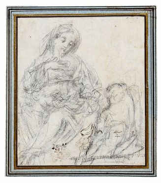  Anonimo del XVII secolo : Madonna col Bambino.  - Asta Grafica & Libri - Libreria Antiquaria Gonnelli - Casa d'Aste - Gonnelli Casa d'Aste