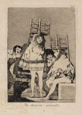 Francisco Goya y Lucientes  (Fuendetodos,, 1746 - Bordeaux,, 1828) : Ya tienen asiento.  - Asta Grafica & Libri - Libreria Antiquaria Gonnelli - Casa d'Aste - Gonnelli Casa d'Aste