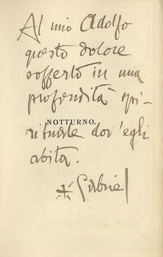  D'Annunzio Gabriele : Dedica autografa su libro Notturno.  - Auction Graphics & Books - Libreria Antiquaria Gonnelli - Casa d'Aste - Gonnelli Casa d'Aste