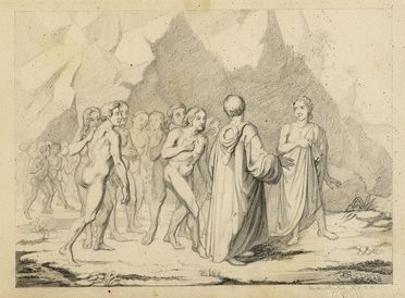  Giuseppe Bezzuoli  (Firenze, 1784 - 1855) : Scena dalla Divina Commedia, Canto 3.  - Auction Graphics & Books - Libreria Antiquaria Gonnelli - Casa d'Aste - Gonnelli Casa d'Aste