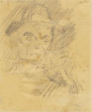  Ottone Rosai  (Firenze, 1895 - Ivrea, 1957) : Ritratto di uomo con cappello.  - Asta Grafica & Libri - Libreria Antiquaria Gonnelli - Casa d'Aste - Gonnelli Casa d'Aste