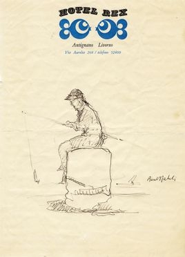  Renato Natali  (Livorno, 1883 - 1979) : Pescatore.  - Asta Grafica & Libri - Libreria Antiquaria Gonnelli - Casa d'Aste - Gonnelli Casa d'Aste