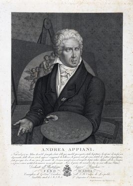 Luigi Rados  (Parma, 1773 - Milano, 1840) : Ritratto di Andrea Appiani.  - Auction Graphics & Books - Libreria Antiquaria Gonnelli - Casa d'Aste - Gonnelli Casa d'Aste
