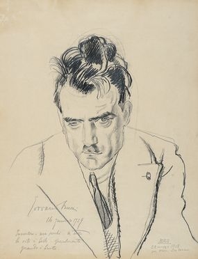  Anselmo Bucci  (Fossombrone, 1887 - Monza, 1955) : Ritratto del fratello Giovanni Bucci.  - Auction Graphics & Books - Libreria Antiquaria Gonnelli - Casa d'Aste - Gonnelli Casa d'Aste