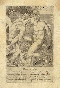  Giovanni Jacopo Caraglio  (Verona, 1505 - Cracovia, 1565) [da] : Plutone e Proserpina.  - Asta Grafica & Libri - Libreria Antiquaria Gonnelli - Casa d'Aste - Gonnelli Casa d'Aste