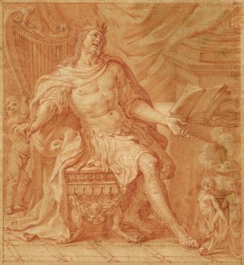  Scuola bolognese del XVIII secolo : Re David.  - Auction Graphics & Books - Libreria Antiquaria Gonnelli - Casa d'Aste - Gonnelli Casa d'Aste