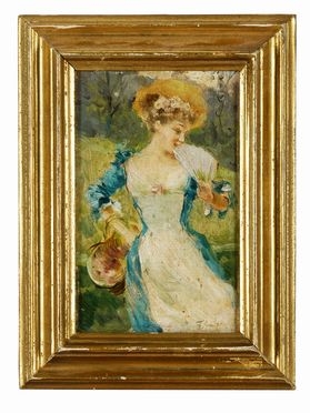  Federico Andreotti  (Firenze, 1847 - 1930) : Figura femminile con ventaglio.  - Auction Graphics & Books - Libreria Antiquaria Gonnelli - Casa d'Aste - Gonnelli Casa d'Aste