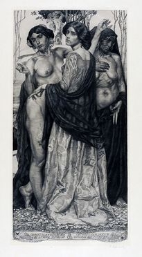  Sigmund Lipinsky  (Graudenz, 1873 - Roma, 1940) : Le Parche (Die Parzen).  - Auction Graphics & Books - Libreria Antiquaria Gonnelli - Casa d'Aste - Gonnelli Casa d'Aste