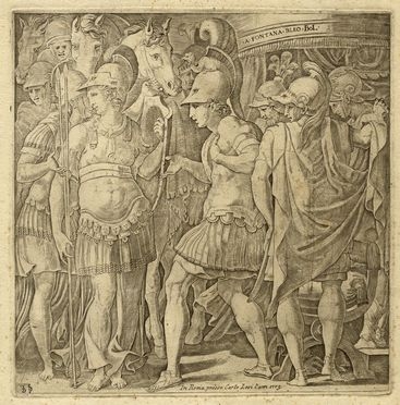  Girolamo Fagiuoli  (Bologna, 1530 - 1573) : Alessandro accoglie Talestris e le amazzoni.  - Asta Grafica & Libri - Libreria Antiquaria Gonnelli - Casa d'Aste - Gonnelli Casa d'Aste