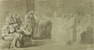  Anonimo neoclassico : La morte di Socrate.  - Auction Graphics & Books - Libreria Antiquaria Gonnelli - Casa d'Aste - Gonnelli Casa d'Aste