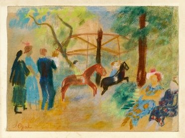  Arthur Segal  (Romania, 1875 - Londra, 1944) : Giardini di Lussemburgo.  - Asta Grafica & Libri - Libreria Antiquaria Gonnelli - Casa d'Aste - Gonnelli Casa d'Aste