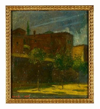  Raoul Dal Molin Ferenzona  (Firenze, 1879 - Milano, 1946) : Alberi e case.  - Auction Graphics & Books - Libreria Antiquaria Gonnelli - Casa d'Aste - Gonnelli Casa d'Aste