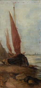  Alessandro Milesi  (Venezia, 1856 - Venezia, 1945) [attribuito a] : Il varo.  - Asta Grafica & Libri - Libreria Antiquaria Gonnelli - Casa d'Aste - Gonnelli Casa d'Aste
