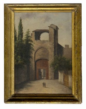  Fabio Borbottoni  (Firenze, 1823 - 1901) : Veduta della porta a Pinti.  - Asta Grafica & Libri - Libreria Antiquaria Gonnelli - Casa d'Aste - Gonnelli Casa d'Aste