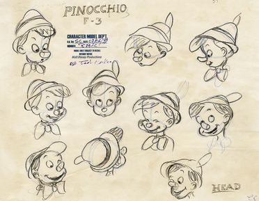 Pinocchio head.  Joseph Clarence Grant  (New York, 1908 - Glendale, 2005)  - Auction Graphics & Books - Libreria Antiquaria Gonnelli - Casa d'Aste - Gonnelli Casa d'Aste