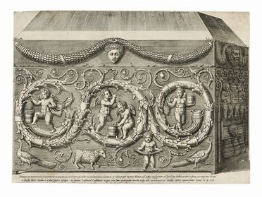  Antoine Lafréry  (Salins, 1512 - Roma, 1577) [excudit] : ANTIQUI EX PORPHIRITE SARCOPHAGI. IN. BACCHI AD SECUNDUM AB URBE VIA NOMENTANA LAPIDEM...  - Asta Grafica & Libri - Libreria Antiquaria Gonnelli - Casa d'Aste - Gonnelli Casa d'Aste