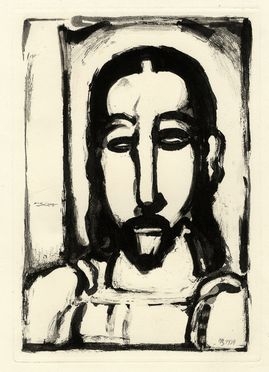  Georges Rouault  (Paris, 1871 - 1958) : Christ de face.  - Auction Graphics & Books - Libreria Antiquaria Gonnelli - Casa d'Aste - Gonnelli Casa d'Aste