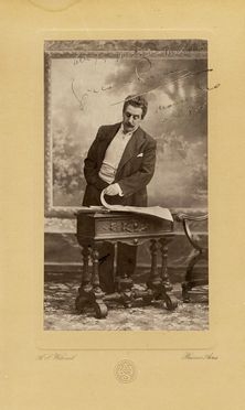  Puccini Giacomo : Ritratto fotografico con dedica e firma autografa.  - Asta Grafica & Libri - Libreria Antiquaria Gonnelli - Casa d'Aste - Gonnelli Casa d'Aste