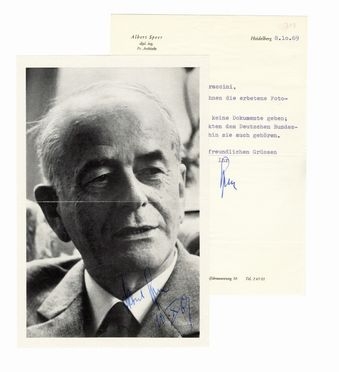  Speer Albert : Typed letter with autograph signature.  - Auction Graphics & Books - Libreria Antiquaria Gonnelli - Casa d'Aste - Gonnelli Casa d'Aste