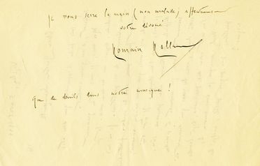  Romain Rolland : Lettera autografa firmata inviata al compositore francese Gustave Samazeuilh.  - Asta Grafica & Libri - Libreria Antiquaria Gonnelli - Casa d'Aste - Gonnelli Casa d'Aste