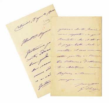  Verga Giovanni : 2 lettere autografe firmate. Letteratura italiana, Letteratura  - Auction Graphics & Books - Libreria Antiquaria Gonnelli - Casa d'Aste - Gonnelli Casa d'Aste