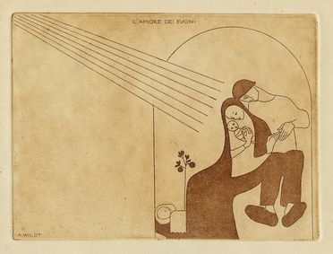  Adolfo Wildt  (Milano, 1868 - 1931) : L'amore dei buoni.  - Asta Grafica & Libri - Libreria Antiquaria Gonnelli - Casa d'Aste - Gonnelli Casa d'Aste