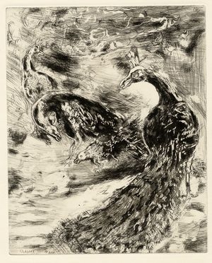  Marc Chagall  (Vitebsk, 1887 - St. Paul de  Vence, 1985) : Le geai par des plumes du paon.  - Auction Graphics & Books - Libreria Antiquaria Gonnelli - Casa d'Aste - Gonnelli Casa d'Aste