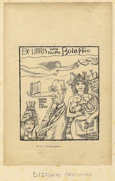  Alberto Martini  (Oderzo, 1876 - Milano, 1954) : Ex libris Luigi Filippo Bolaffio.  - Auction Graphics & Books - Libreria Antiquaria Gonnelli - Casa d'Aste - Gonnelli Casa d'Aste